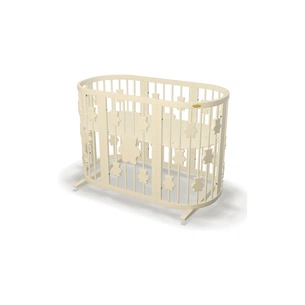 Ліжечко Ingvart трансформер Smart Bed Round (72х72, 72х120, 72х168 см) слонова кістка з декором "Ведмедики" (1321015) зображення 1