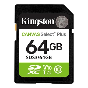 Карта пам'яті Kingston 64GB SDXC class 10 UHS-I V10 A1 Canvas Select Plus (SDS3/64GB) изображение 1