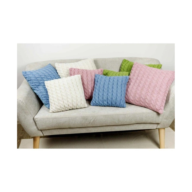 Наволочка Прованс декоративна в'язана Коси рожева 45х45 (028636) - picture 4