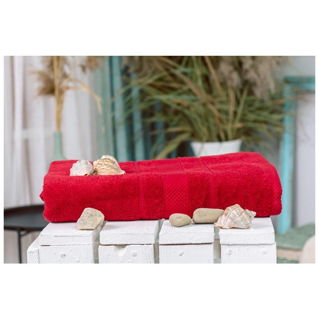 Рушник MirSon банний 5000 SoftNess Bordo 100x150 см (2200003181180) - изображение 1