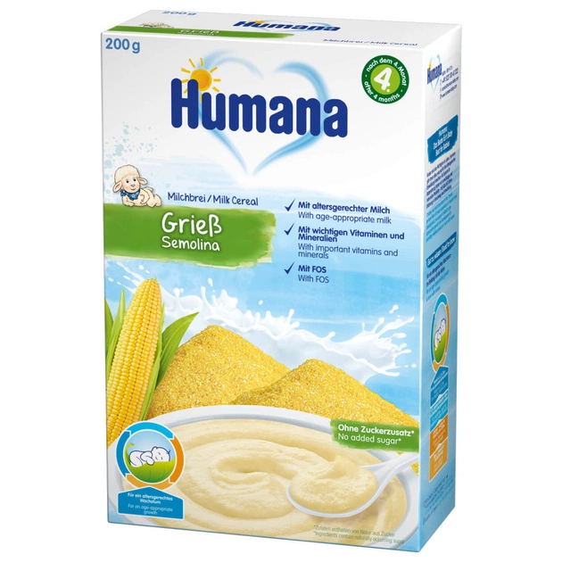 Дитяча каша Humana молочна кукурудзяна суха 200 г (4031244775610) - зображення 1
