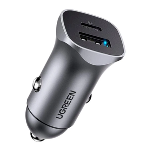 Зарядний пристрій Ugreen CD130 20W USB + Type-C PD Car Charger (Gray) (30780) зображення 1