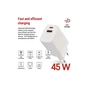 Зарядний пристрій EMOS V04G45 1xUSB-A + 1xUSB-C PD20W GaN (V04G45) - зменшене зображення 3