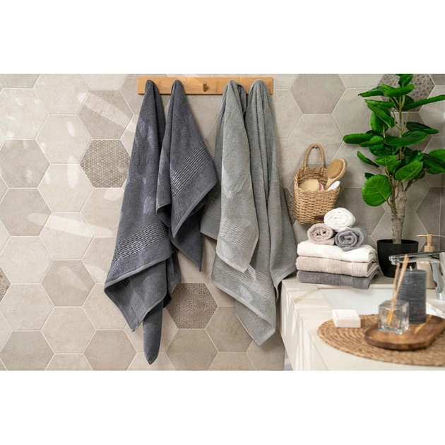Рушник Ardesto набір махрових Lotus 2 шт 50х90см, 70х140см, 100% бавовна, графіт (ART2357MC) - picture 3