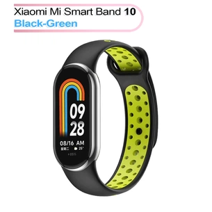 Ремінець до фітнес браслета BeCover Vents Style для Xiaomi Mi Smart Band 10 Black-Green (713629) зображення 1
