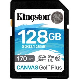 Карта пам'яті Kingston 128GB SDXC class 10 UHS-I U3 Canvas Go Plus (SDG3/128GB) зображення 1