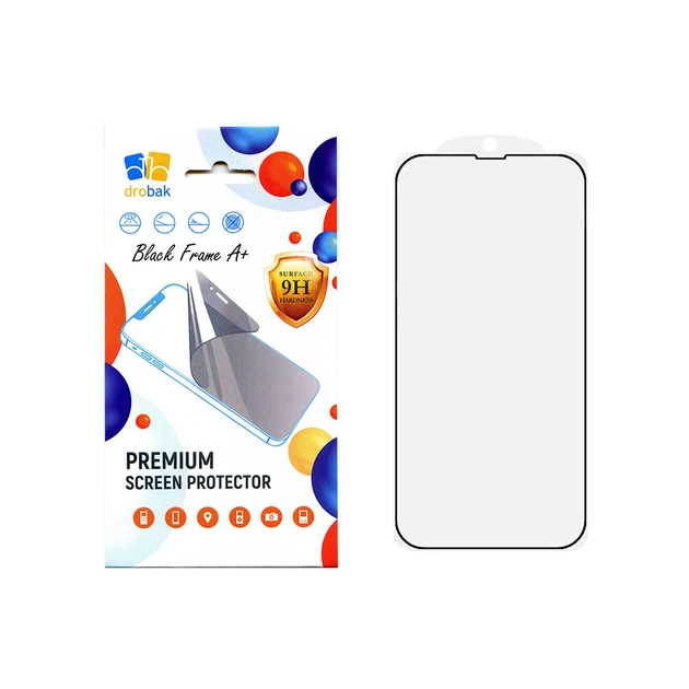 Скло захисне Drobak Apple iPhone 15 Pro Black Frame A+ (292902) - зображення 1