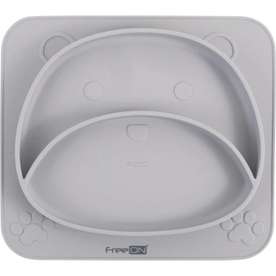 Тарілка дитяча FreeON Bear,силіконова, grey (39678) зображення 1