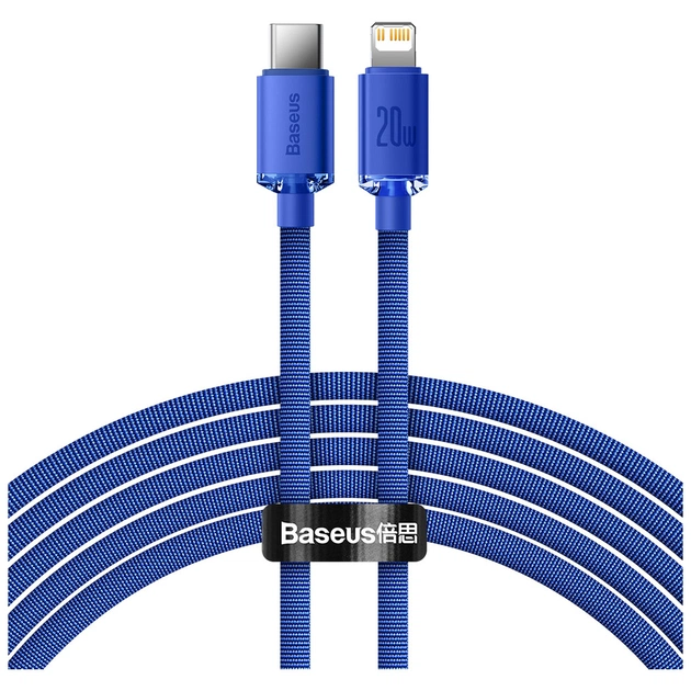 Дата кабель USB-C to Lightning 2.0m 20W blue Baseus (CAJY000303) - изображение 1