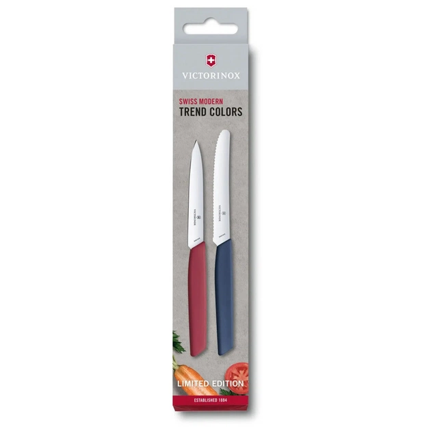 Набір ножів Victorinox Swiss Modern Paring Set 2шт Red/Blue (6.9096.2L1) - изображение 1
