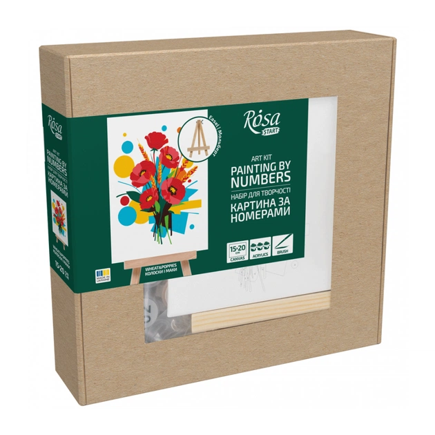 Картина по номерам Rosa Колоски і маки, 15х20см, з мольбертом (4823098548638) - picture 1