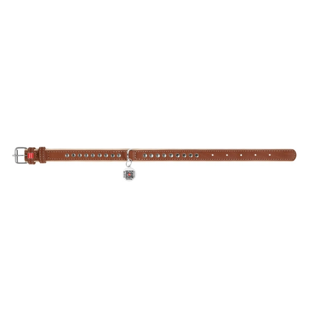 Нашийник для тварин WAUDOG Soft з QR паспортом металічні прикраси XS коричневий (7195) - picture 7