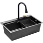 Мийка кухонна Kroner Schwarze-SET7546HMPVD (CV032277) - зменшене зображення 6