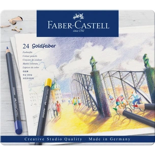 Олівці кольорові Faber-Castell Goldfaber Colour pencil в металевій коробці, 24 кольора (114724) (27642) зображення 1