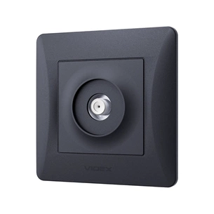 ТВ розетка Videx \BINERA SAT одинарна супутникова чорний (VF-BNSK1SATE-BG) зображення 1