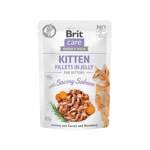 Вологий корм для кішок Brit Care Cat pouch для кошенят 85 г (пікантний лосось у желе) (8595602540594) зображення 1