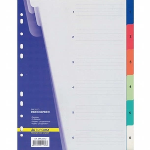 Роздільник сторінок Buromax colored, 6 dividers (BM.3210) зображення 1