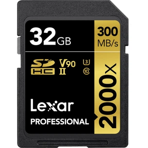 Карта пам'яті Lexar 32GB SDHC class 10 UHS-II V90 U3 2000x (LSD2000032G-BNNNG) зображення 1