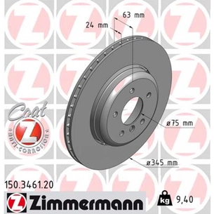 Гальмівний диск ZIMMERMANN 150.3461.20 зображення 1