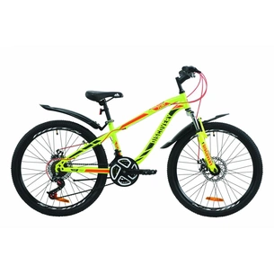 Велосипед Discovery 24" FLINT AM DD рама-13" St 2020 салатово-червоний з хакі (OPS-DIS-24-160) зображення 1
