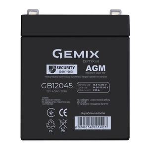 Батарея до ДБЖ Gemix GB 12В 4.5 Ач (GB12045) зображення 1