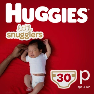 Підгузки Huggies Little Snugglers (до 3 кг) 30 шт (36000673302) зображення 1