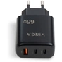 Зарядний пристрій Vinga GaN 65W PD+QC 2C1A ports Wall Charger (VCPCHCCA65B) - зменшене зображення 5