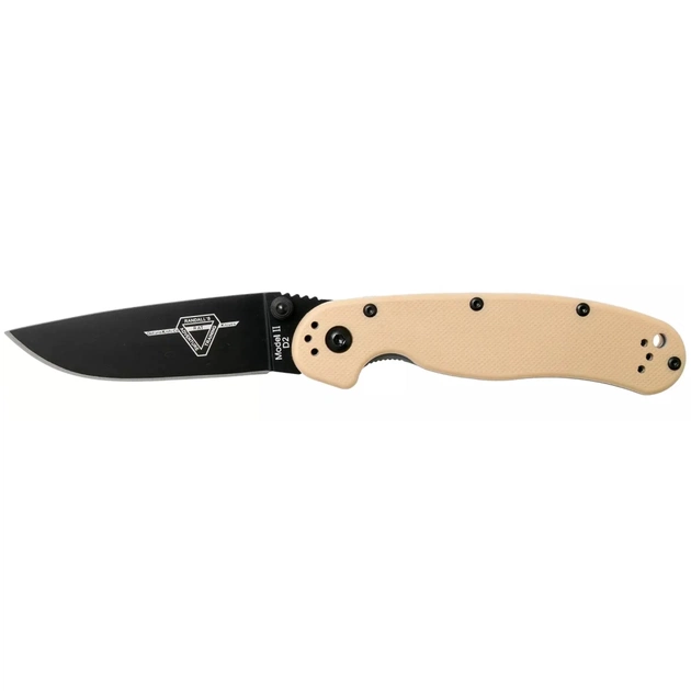 Ніж Ontario Knife RAT II D2 Desert Tan, Black Blade (ON8830DT) - зображення 1