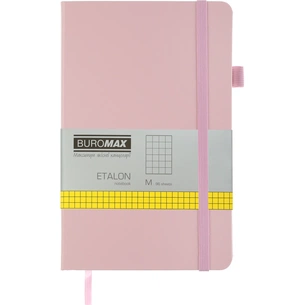 Книга записная Buromax Etalon 125x195 мм 96 листов в клетку обложка из искусственной кожи Розовая (BM.291160-10) изображение 1