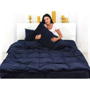 Постільна білизна MirSon Велюр Winter Frost 28-0006 Navy blue Velvet Євро (2200003998863) зображення 1