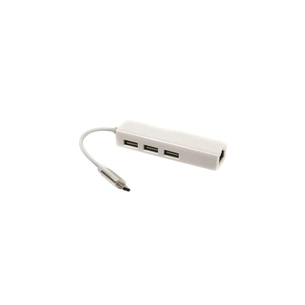 Концентратор USB 3.1 Type-C to 3 port USB 2.0 + Ethernet PowerPlant (CA910397) зображення 1