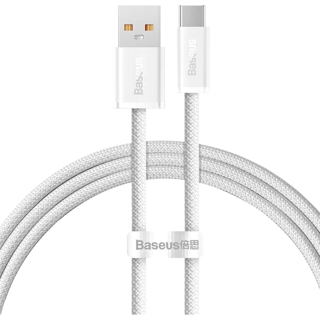Дата кабель USB 2.0 AM to USB-C 1.0m 5A White Baseus (CALD000602) - зображення 1