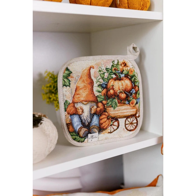 Кухонна прихватка Прованс гобеленова Гарбузові гноми 20х20 (036346) - picture 2