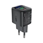 Зарядний пристрій Acefast 1xUSB-C + 1xUSB 25W GaN with digital display black (6974316284437) - зменшене зображення 2