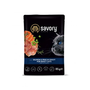 Вологий корм для кішок Savory лосось з горошком у соусі 85 г (4820261920116) зображення 1