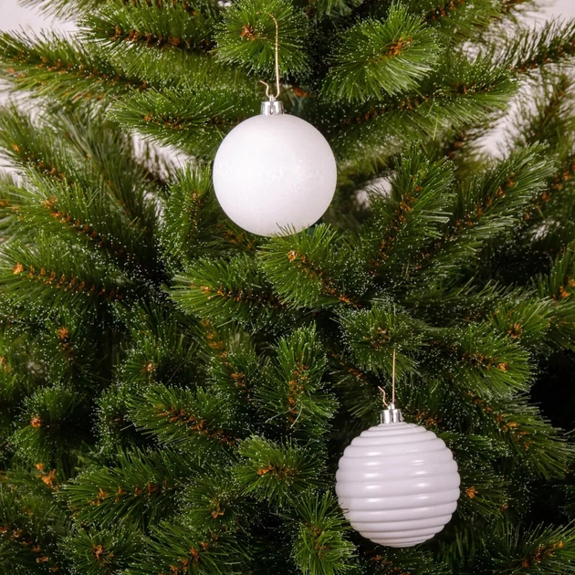 Ялинкова іграшка Chomik пластикові кулькикомпл. 6 шт, 8см, молочні (5900779877290) - picture 3