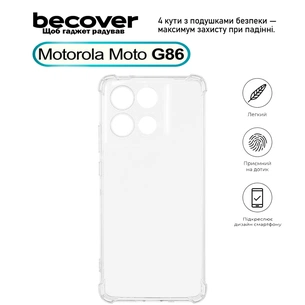 Чохол до мобільного телефона BeCover Anti-Shock Motorola Moto G86 Clear (713803) зображення 1