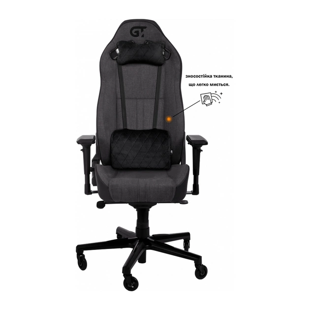 Крісло ігрове GT Racer X-8009 Dark Gray/Black (X-8009 Fabric Dark Gray/Black) - зображення 1