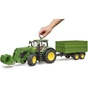 Масштабная модель автомобиля Bruder трактор John Deere 7R 350 с погрузчиком и прицепом (03155) - уменьшенное изображение 2
