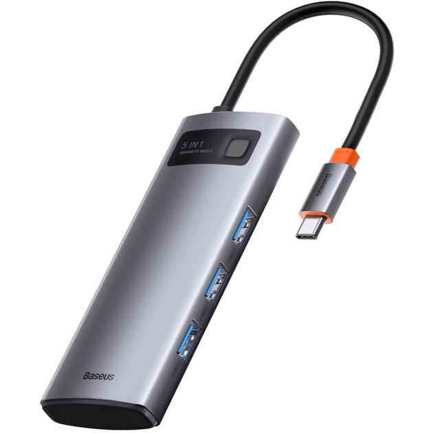 Концентратор Baseus USB3.1 Type-C to USB Type C PD 100W/HDMI 4K 60 Hz/3*USB 3.2 Gen1/ 5in1 (CAHUB-CX0G) - picture 5