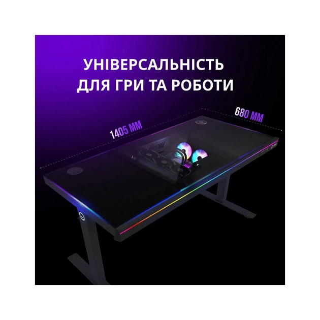 Комп'ютерний стіл Lorgar ELITE 90G Glass Black (LRG-DE90G) - picture 12