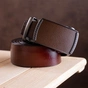 Ремінь Vintage Чоловічий з пряжкою-автомат Коричневий (20339) - зменшене зображення 6