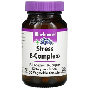 Мультивітамін Bluebonnet Nutrition Стрес В-Комплекс, Stress B-Complex, 50 вегетаріанських капсул (BLB-00422) зображення 1