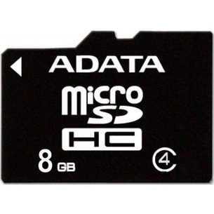 Карта пам'яті ADATA 8GB microSD class 4 (AUSDH8GCL4-R) зображення 1