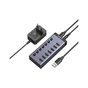 Концентратор Ugreen USB 3.0 to 7xUSB 3.0 with power supply CM481 gray (90307) - уменьшенное изображение 1