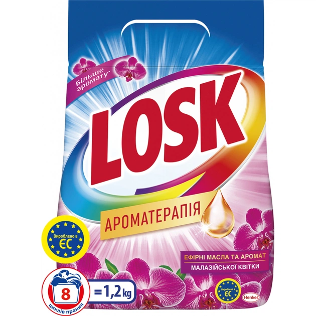 Пральний порошок Losk автомат аромат Малазійських квітів 1.2 кг (9000101412796/9000101520262) - зображення 1