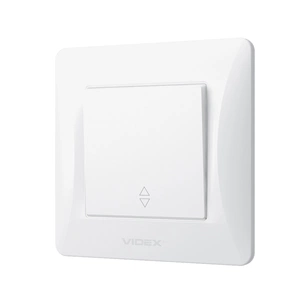 Перемикач Videx BINERA 1кл прохідний білий (VF-BNSW1P-W) изображение 1
