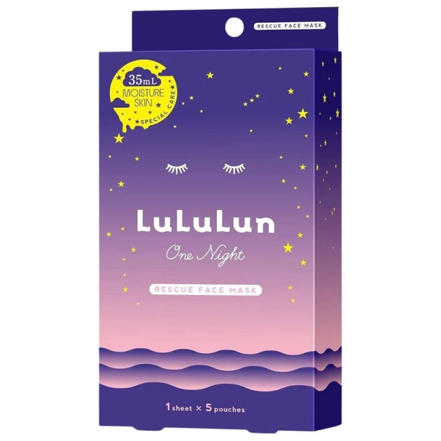 Маска для обличчя Lululun Face Mask One Night Rescue Moisture Проти сухості шкіри 5 шт. (4582305069754) - зображення 1