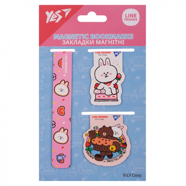 Закладки для книг Yes магнітні Line Friends 3 шт (708358) - picture 2