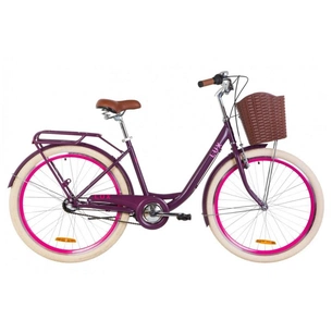Велосипед Дорожник 26" LUX PH рама-17" 2019 сливовий, багажник + кошик (OPS-D-26-065) зображення 1